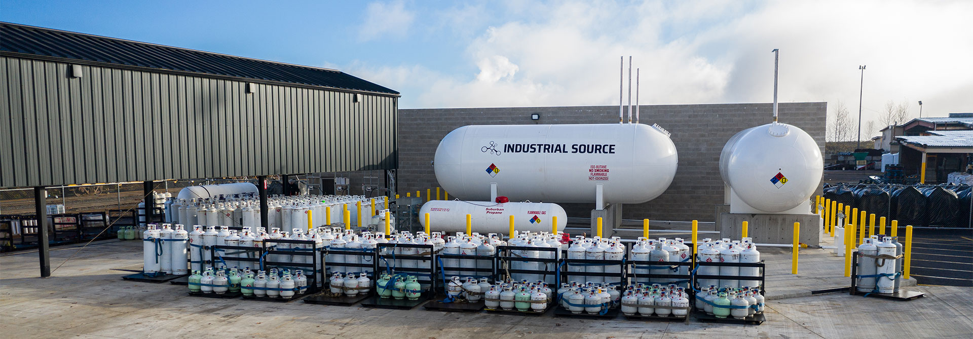 Industrial Source branded propane and cylinder facility exterior